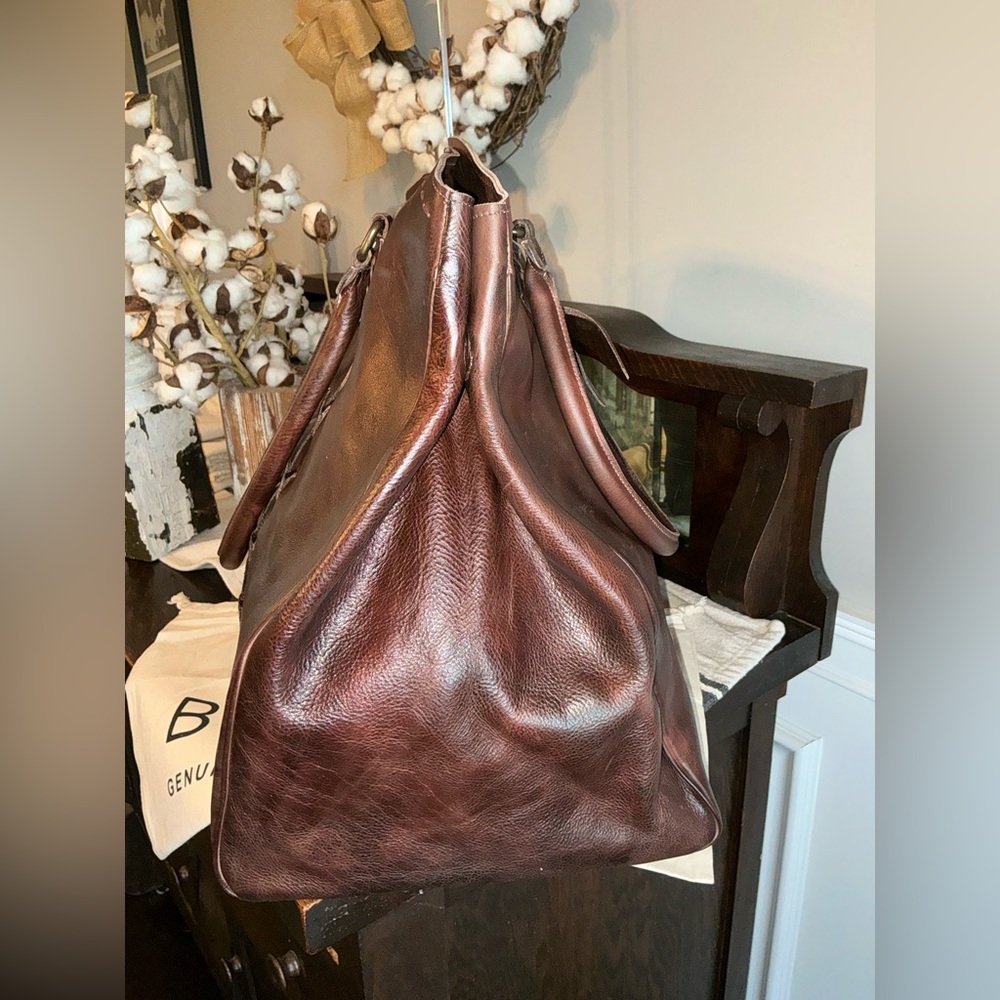 NWT Bed Stu Rebekah Shoulder Travel Weekend Bag XL Tote Teak Dip Dyed MSRP $520 - Picture 9 of 15